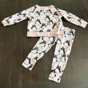 Hux Reversible Top Penguin Print Set